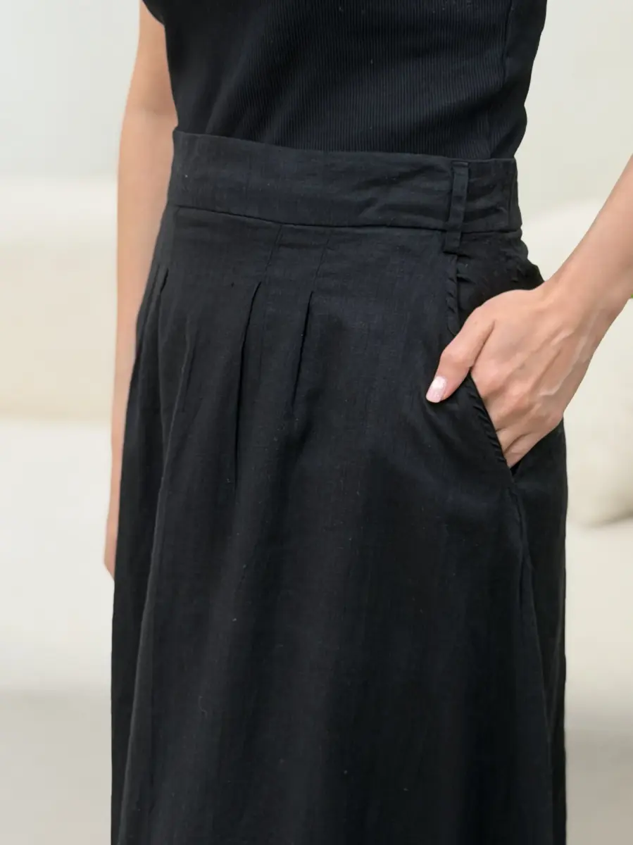 دامن لینن مشکی و سرمه ای زارا