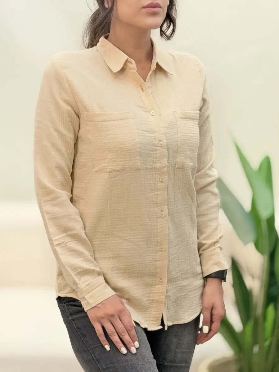 شومیز لینن پفکی (رنگبندی)