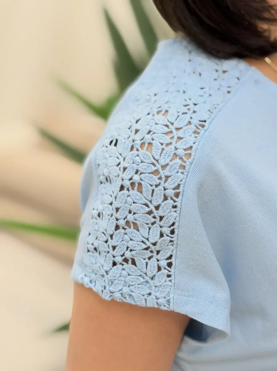 تیشرت سرشانه گیپور only