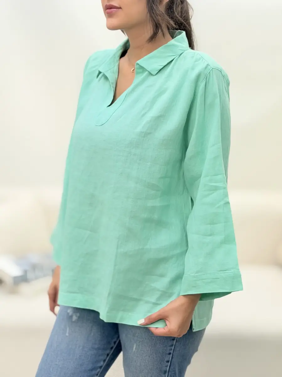 شومیز لینن یقه هفت olsen (رنگبندی)