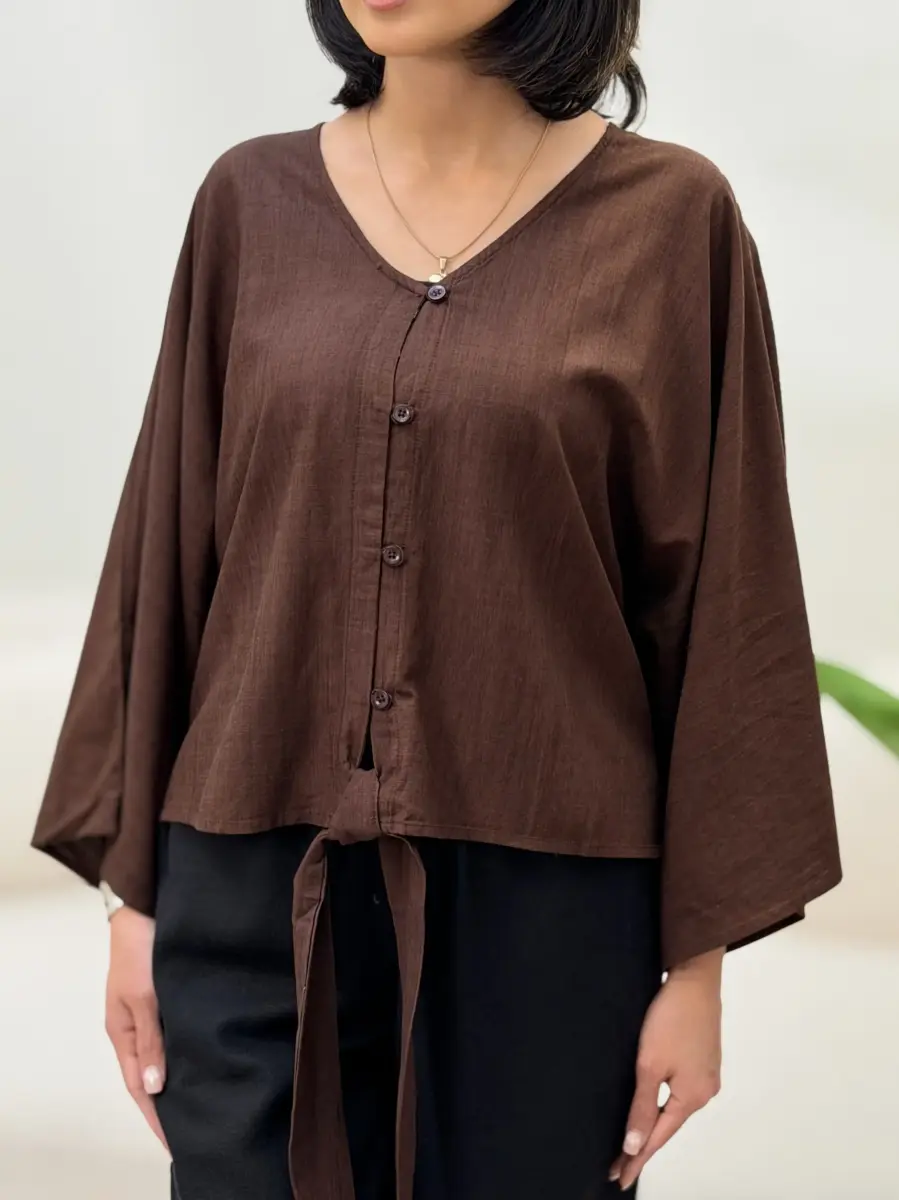 شومیز لینن گره ای تاهاری(رنگبندی)