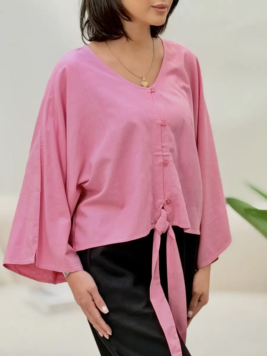 شومیز لینن گره ای تاهاری(رنگبندی)