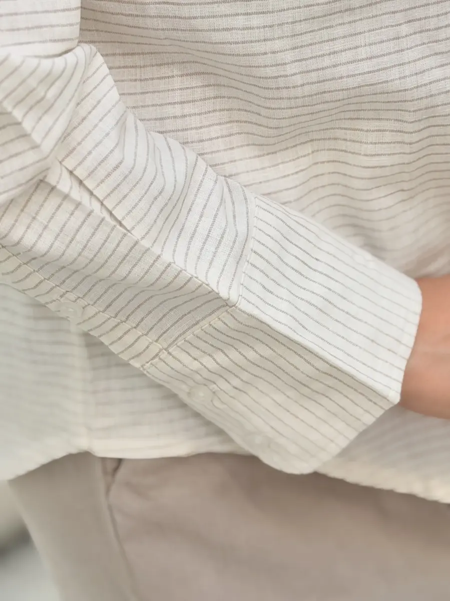 شومیز راه راه کرم m&s