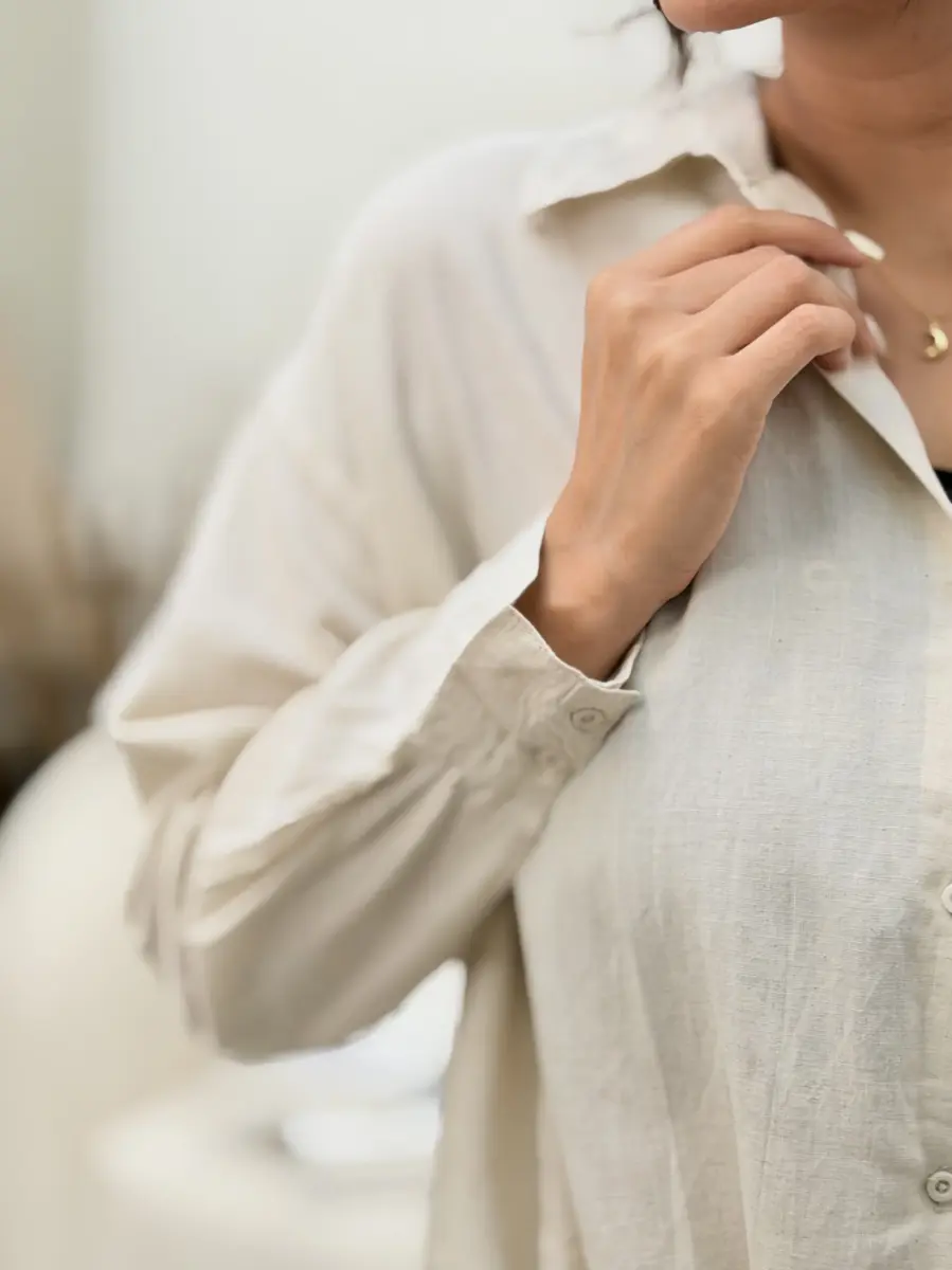 شومیز لینن جلو گره zara
