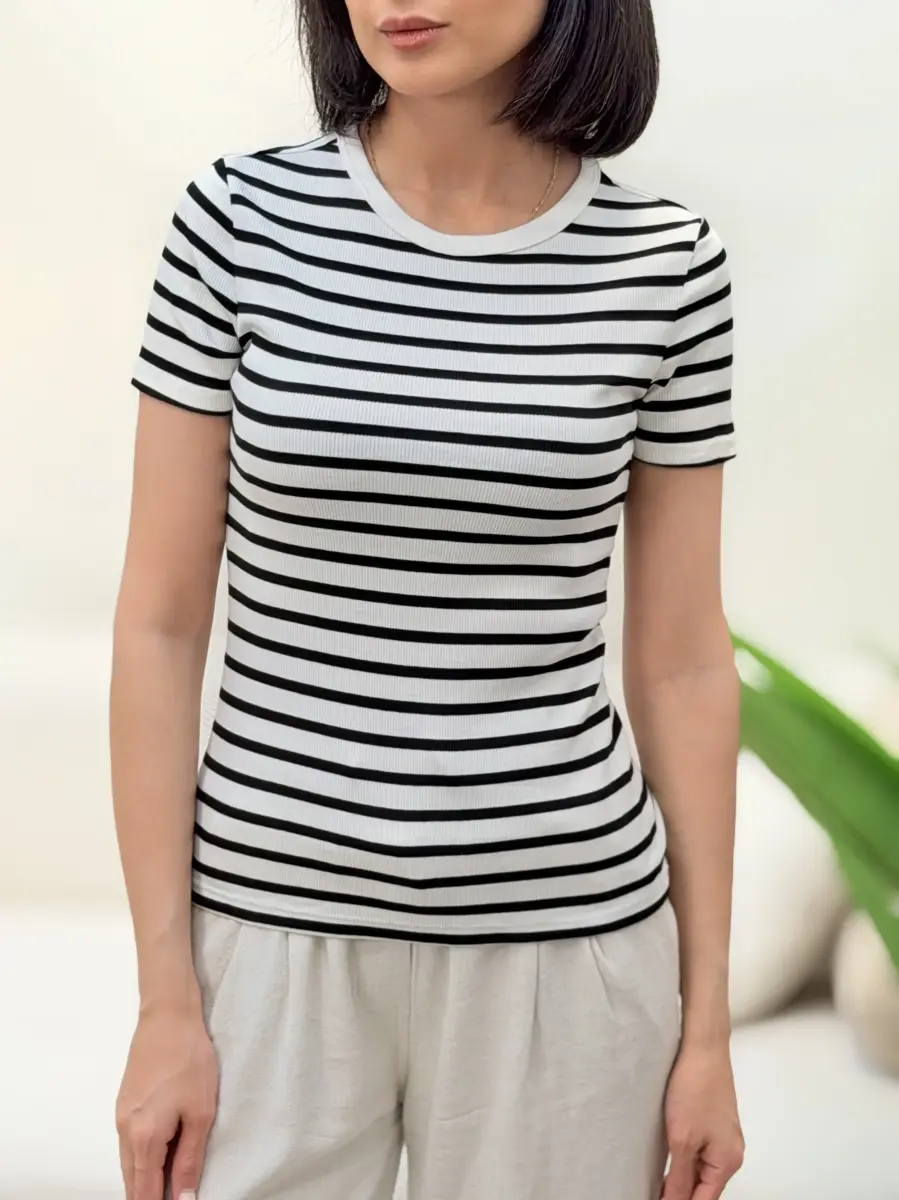 تیشرت کبریتی راه راه h&m