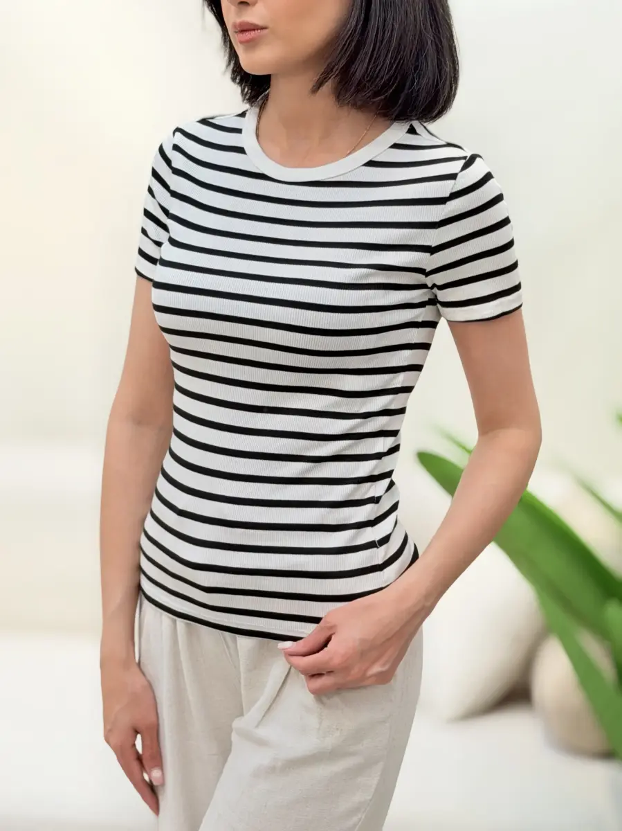 تیشرت کبریتی راه راه h&m