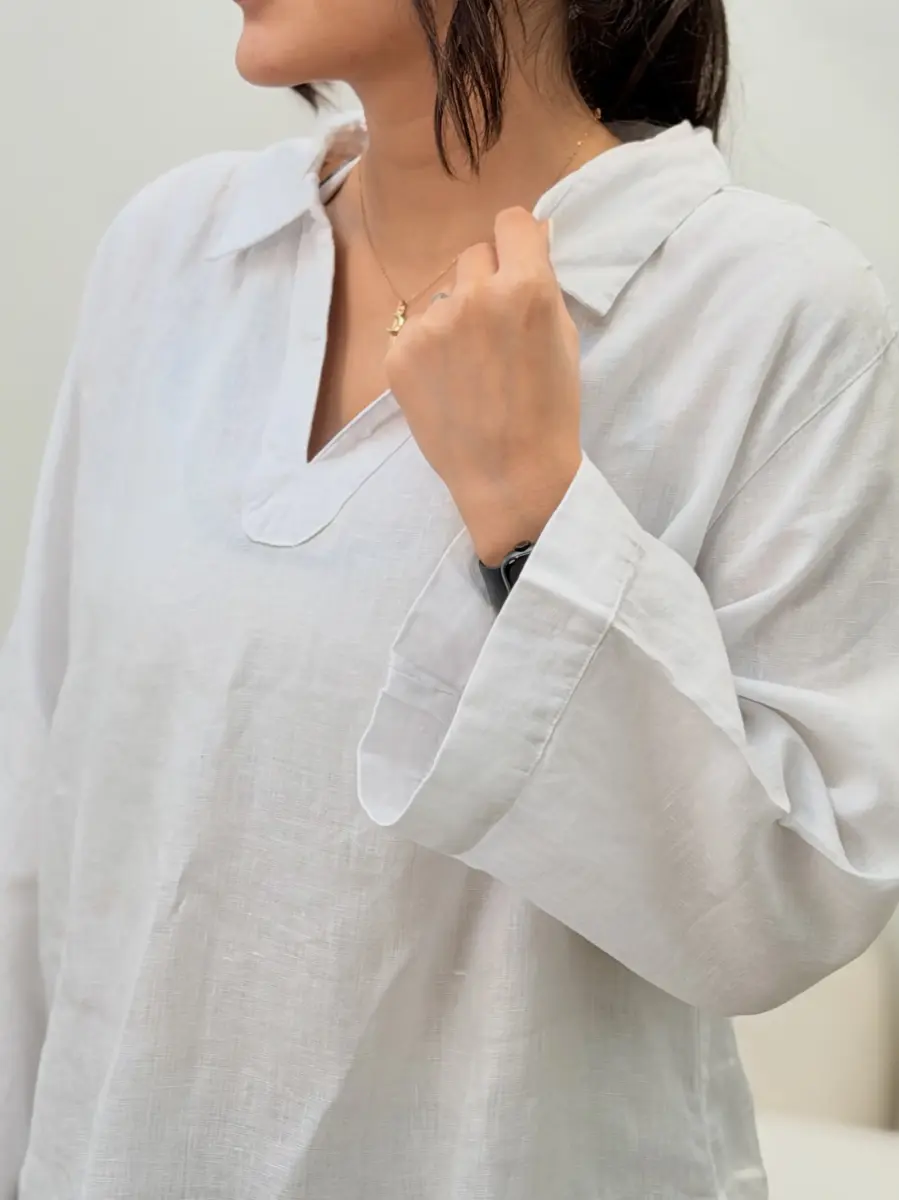شومیز لینن یقه هفت olsen (رنگبندی)
