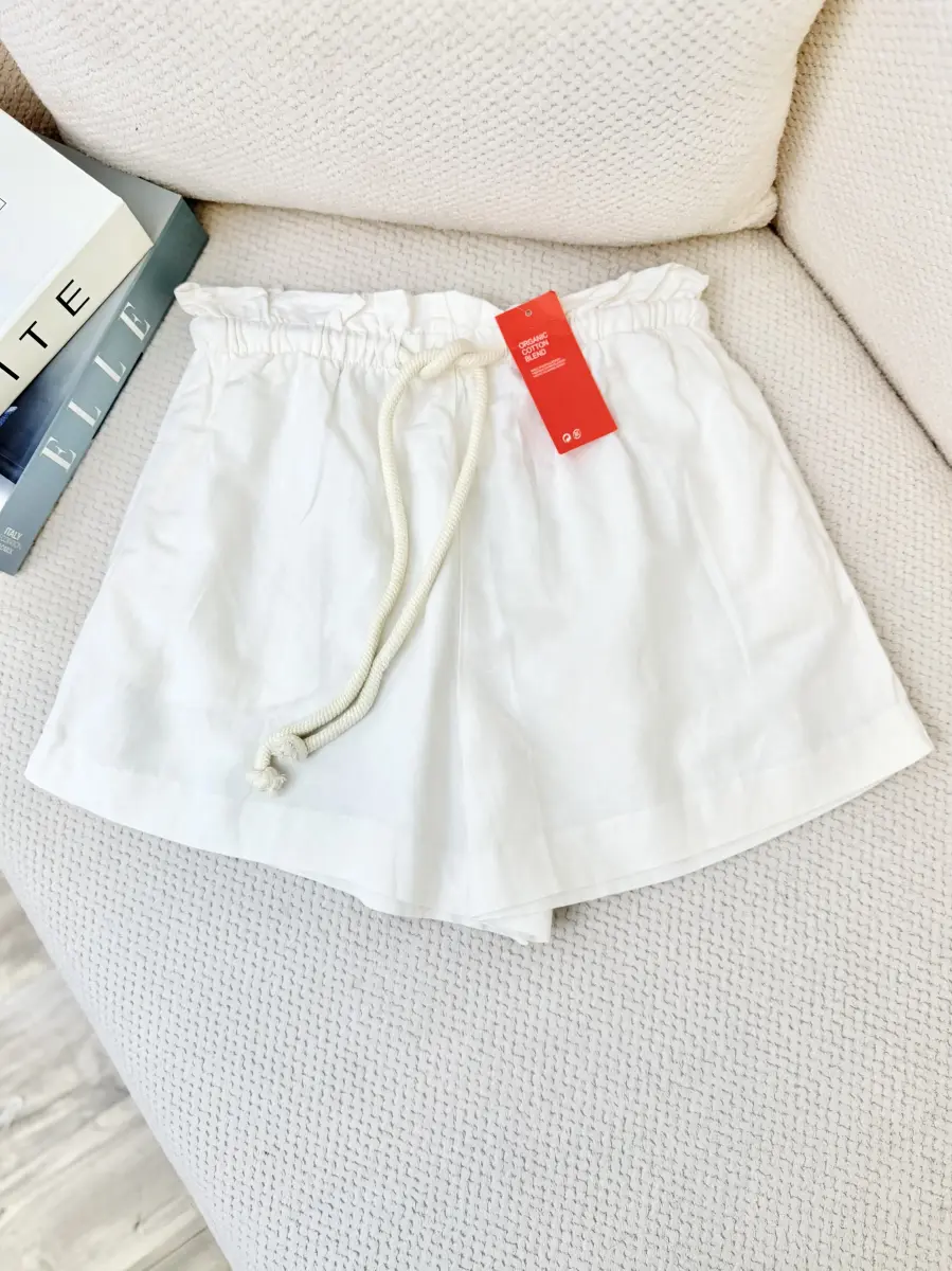 شلوارک لینن کمر کش h&m(2رنگ)