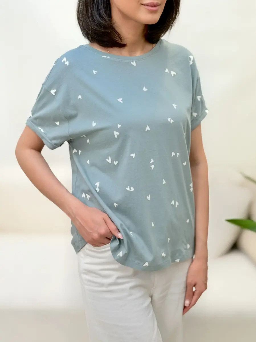 تیشرت m&sطرح دار (سرمه ای-سبز)