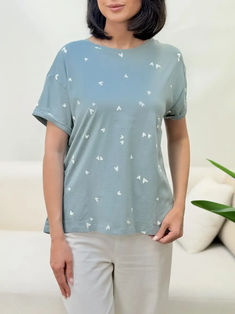 تیشرت m&sطرح دار (سرمه ای-سبز)