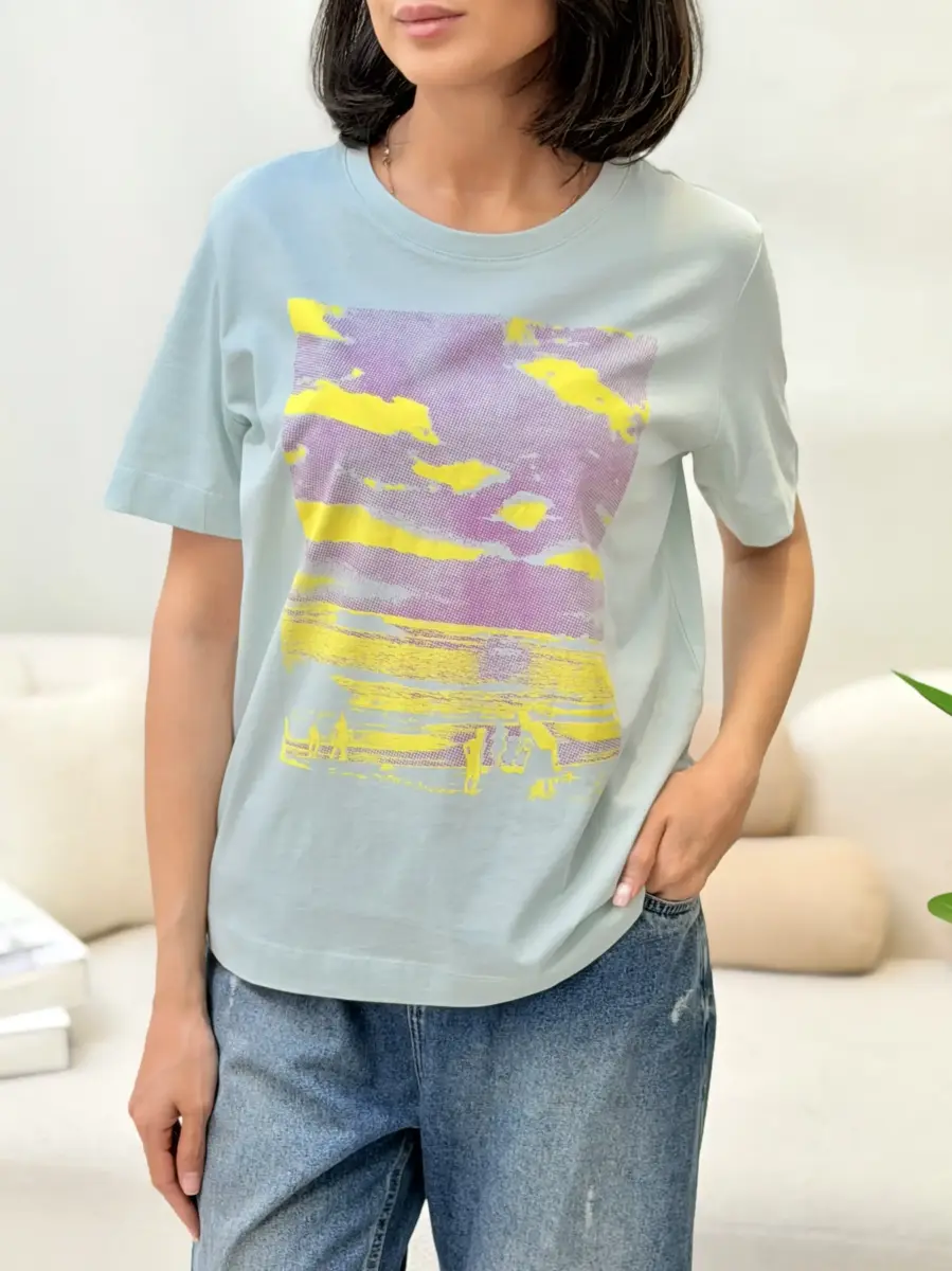 تیشرت طرح دار رنگی esprit