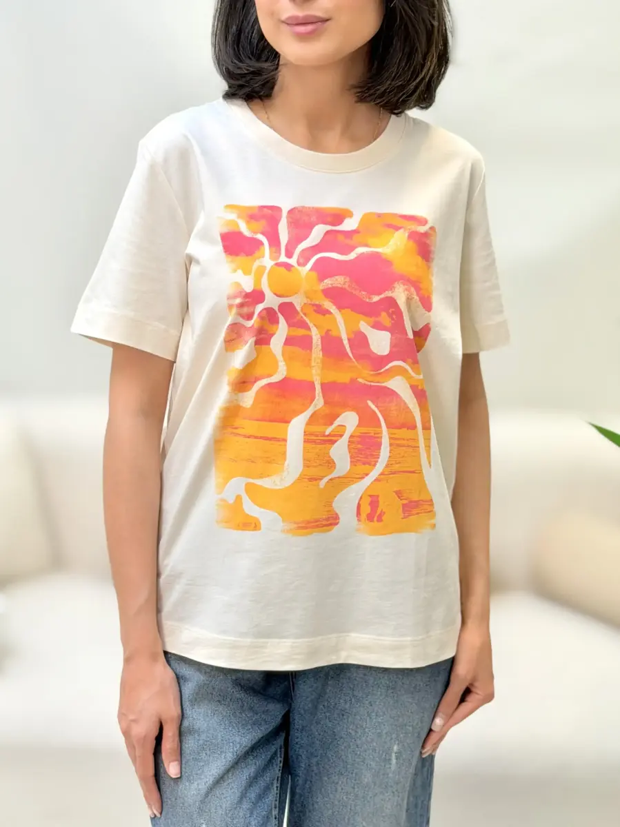 تیشرت طرح دار رنگی esprit