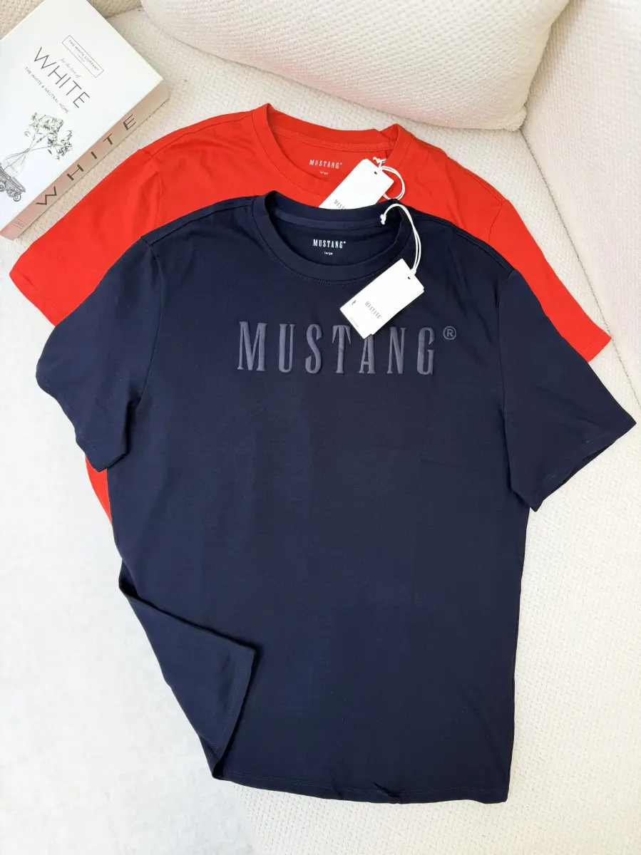 تیشرت مردانه MUSTANG(قرمز-سرمه ای)