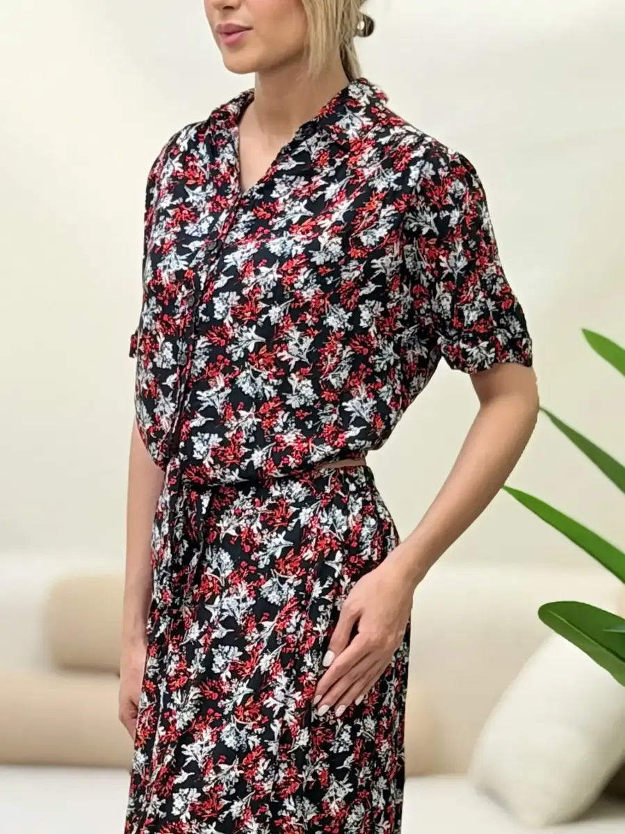 شومیز کراپ گل دار حراجی