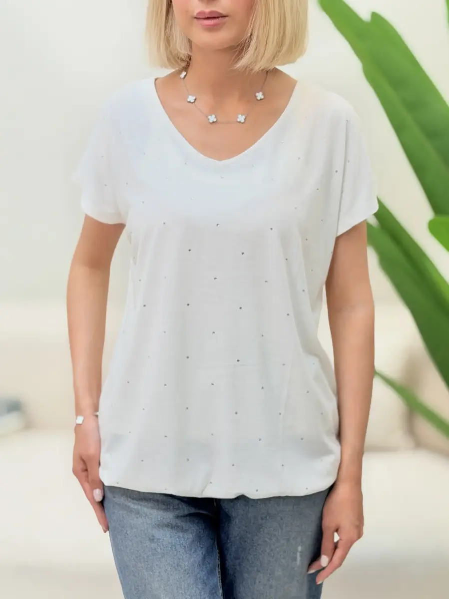 تیشرت سفید نگین دار bonmarche