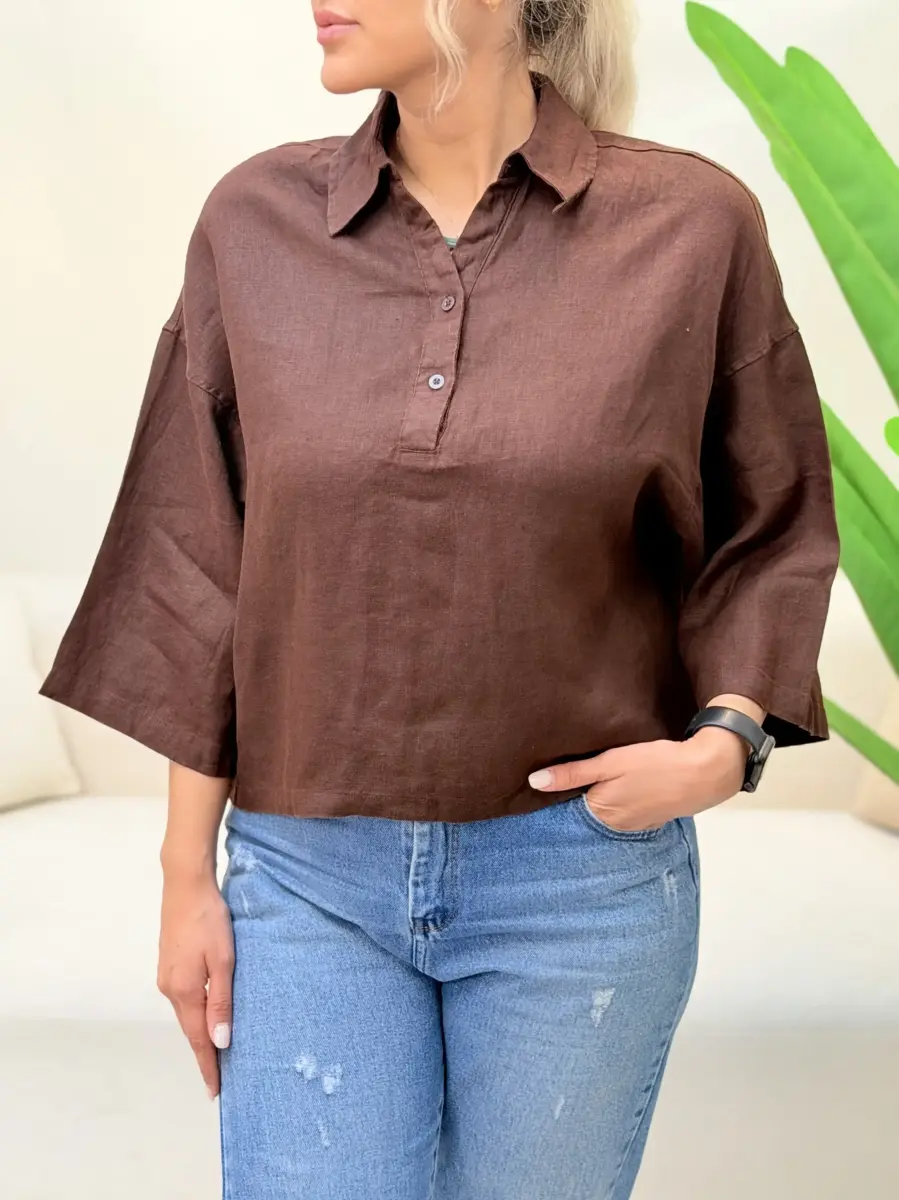 شومیز کراپ تاهاری جلو بسته(2رنگ)