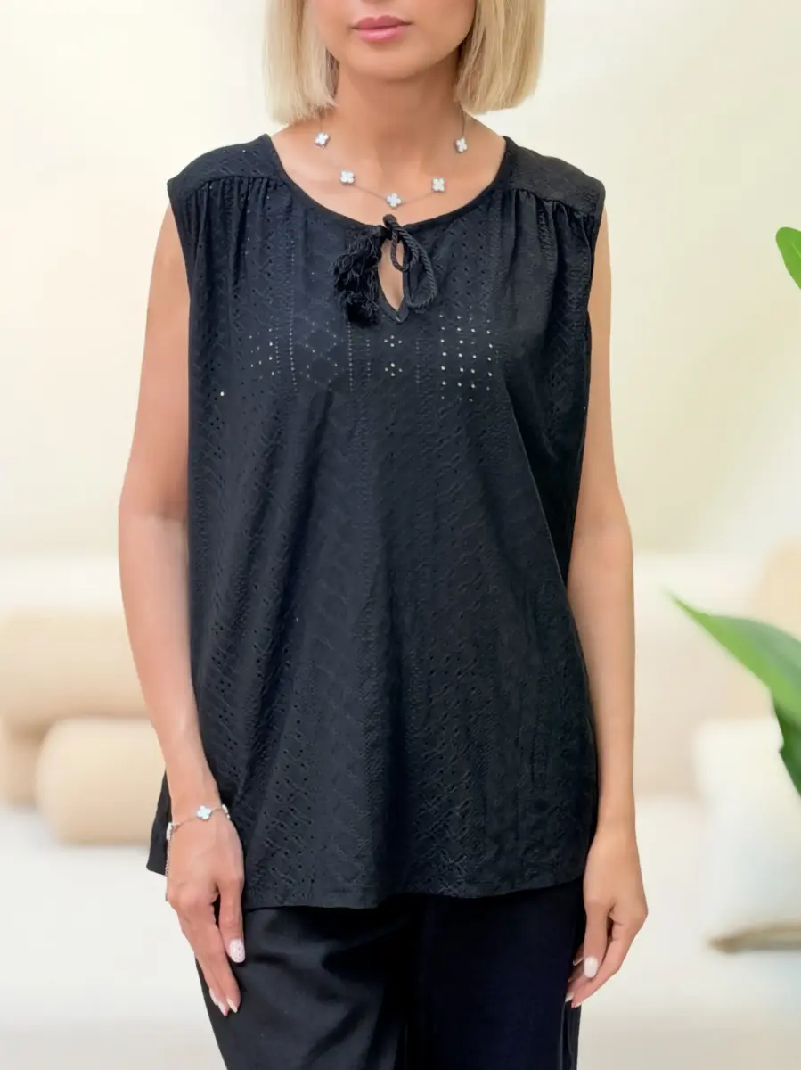 تاپ سوزن دوزی IYLA(مشکی/آبی/بنفش)