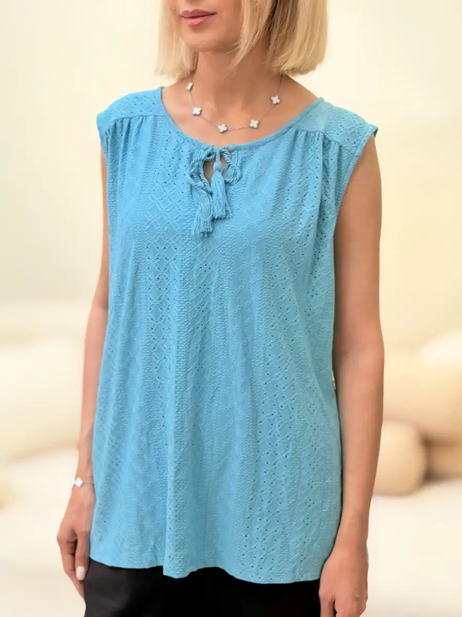 تاپ سوزن دوزی IYLA(مشکی/آبی/بنفش)