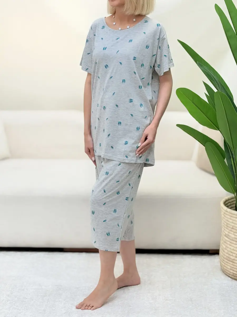 ست h&m طوسی طرح دمپایی