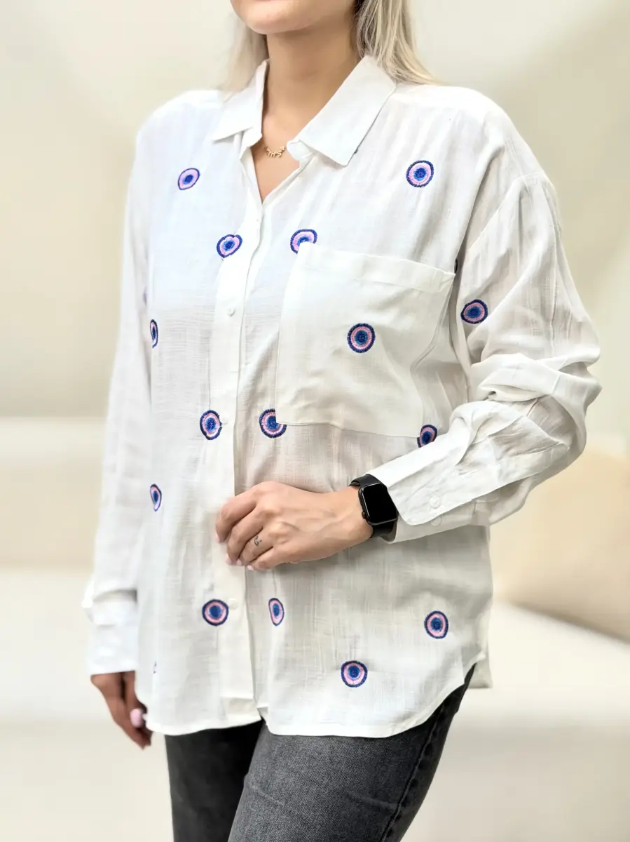 شومیز لینن گلدوزی زارا(3رنگ)