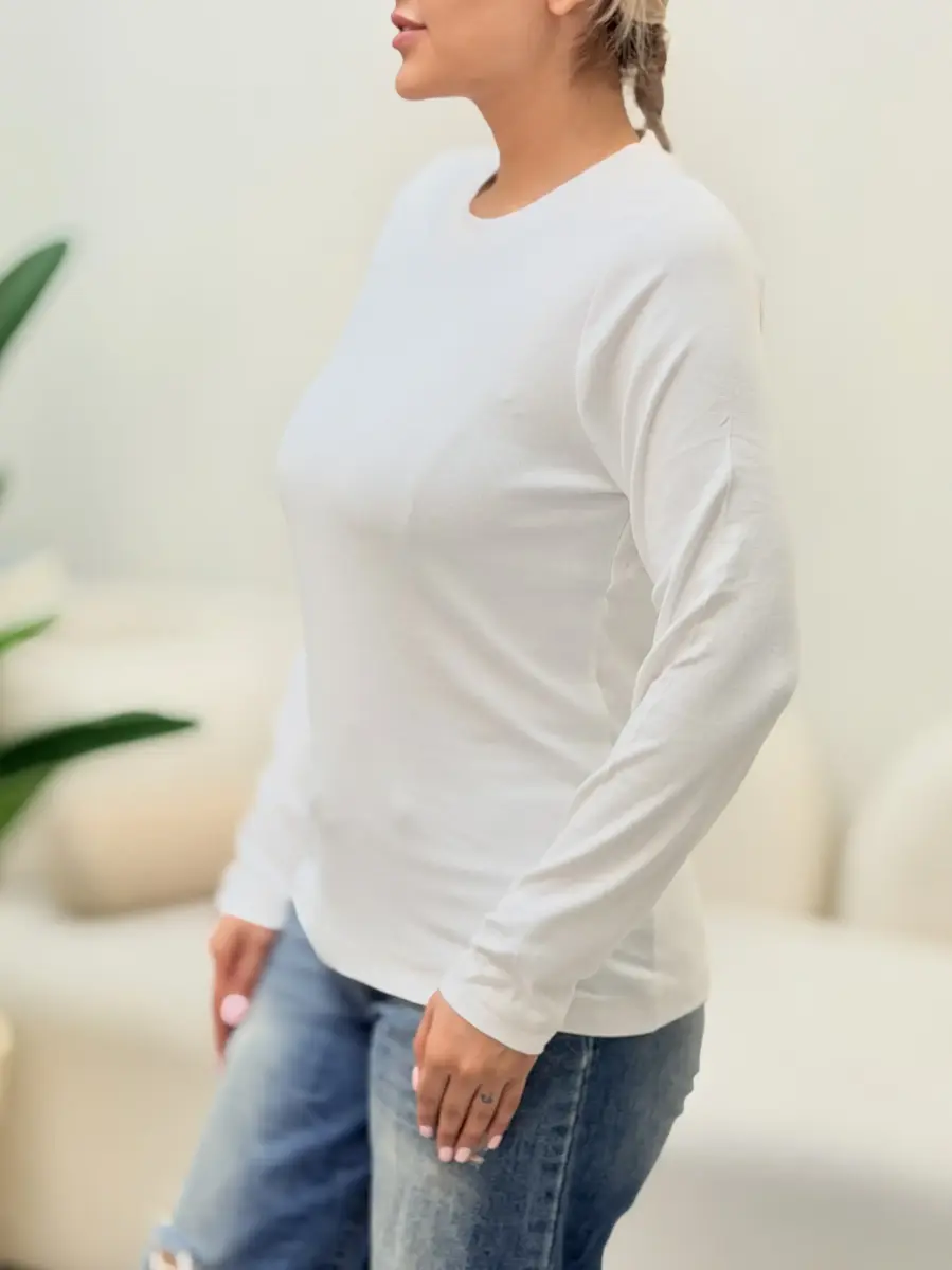 تیشرت آستین بلند سفید women