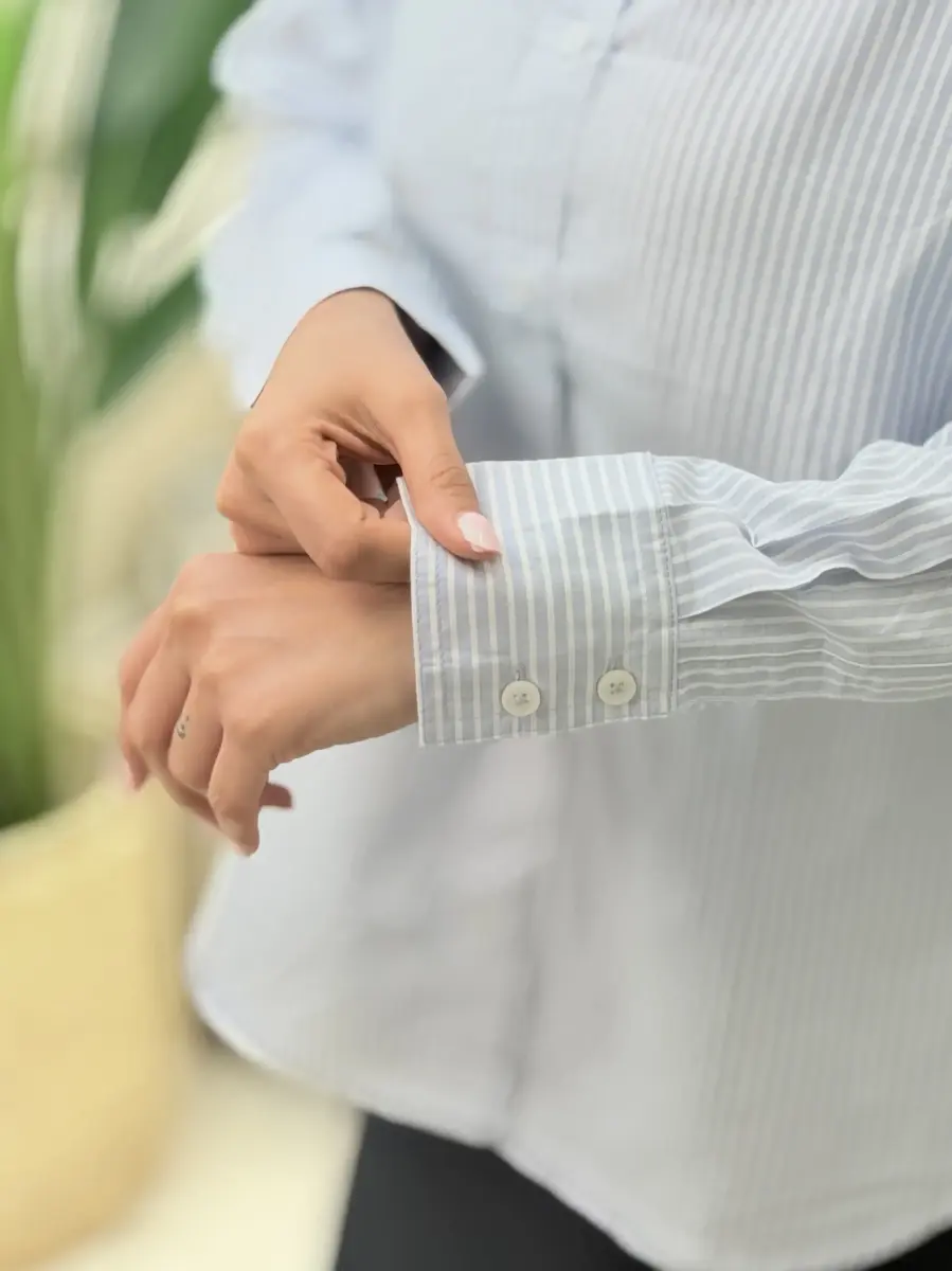 شومیز راه راه آبی اسمارا