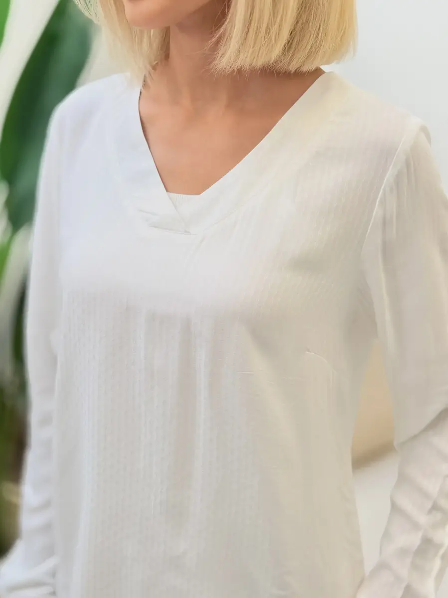 شومیز سفید نخی (مولتی بلو)