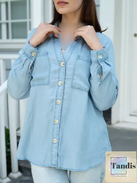 شومیز جین کاغذی(3رنگ)