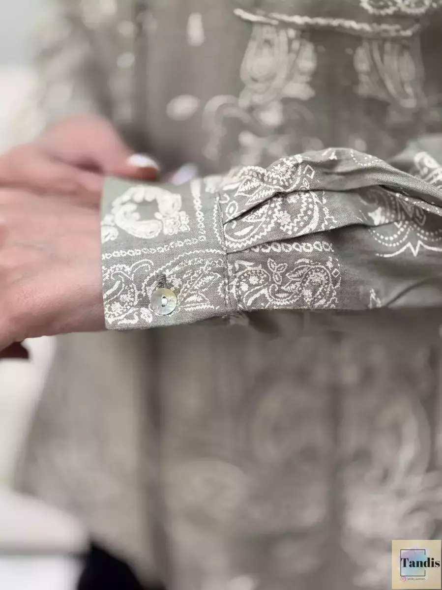 شومیز سبز طرحدار زارا