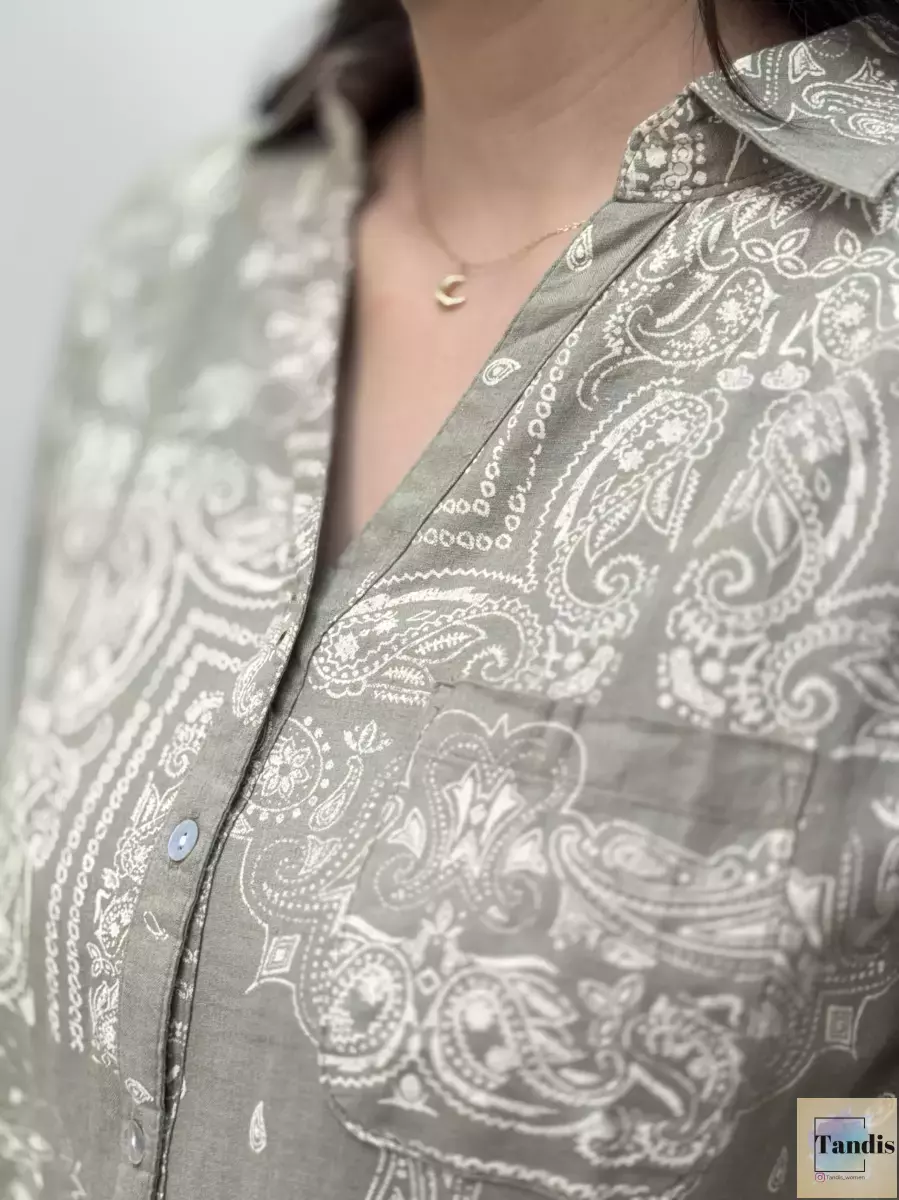 شومیز سبز طرحدار زارا