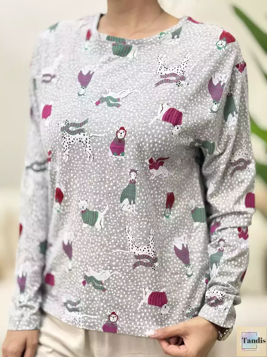 تیشرت آستین بلندطرحدارM.S