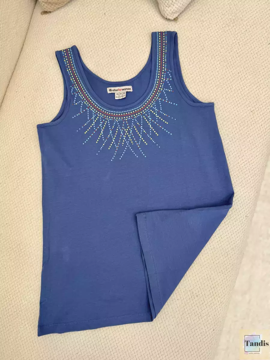 تاپ چاپ دار (آبی/قرمز)