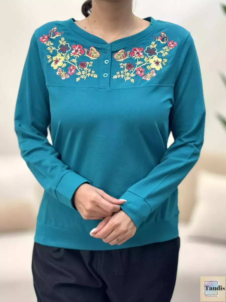 دورس گلدوزی شده سبزآبی