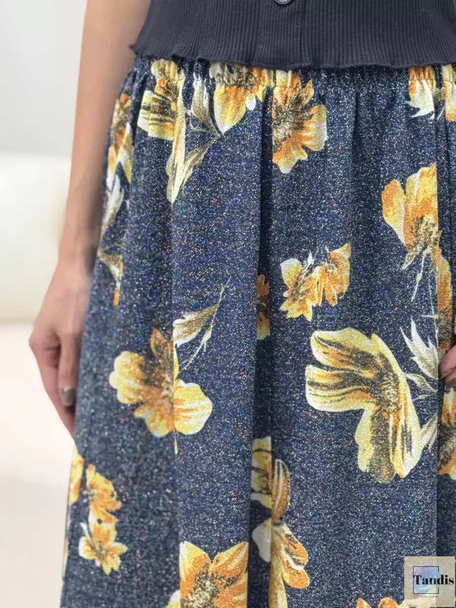 دامن گلدار شاین دار