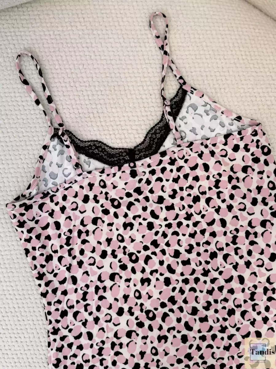 تاپ پلنگی صورتی