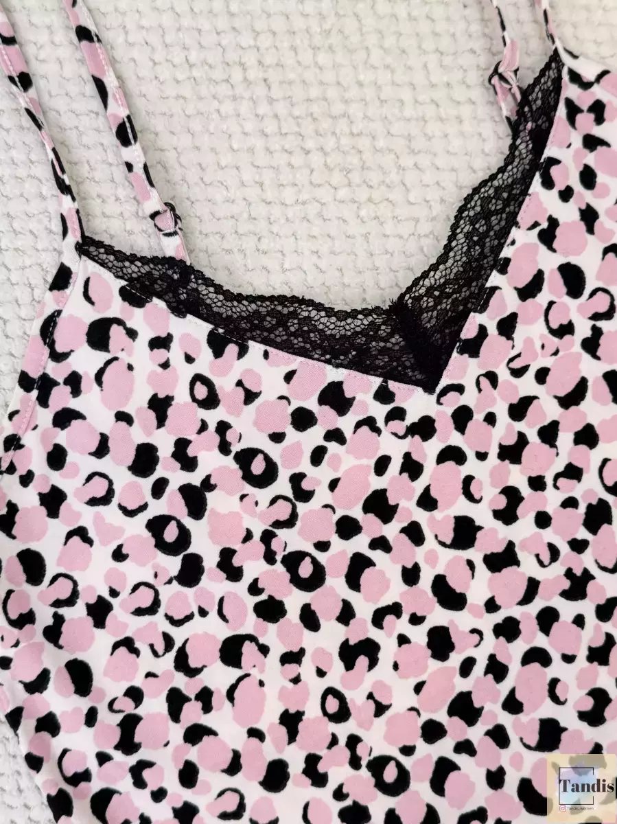 تاپ پلنگی صورتی