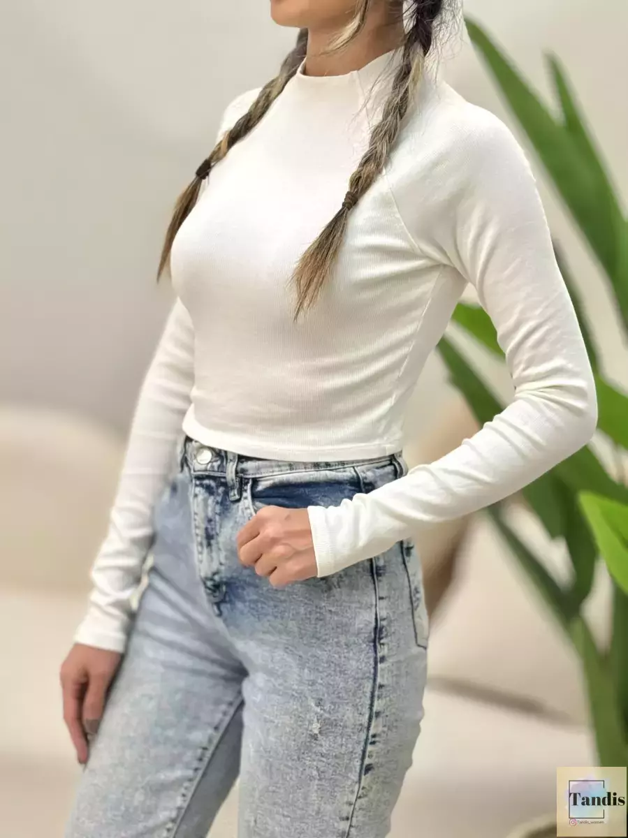 کراپ شیری یقه 3 سانت