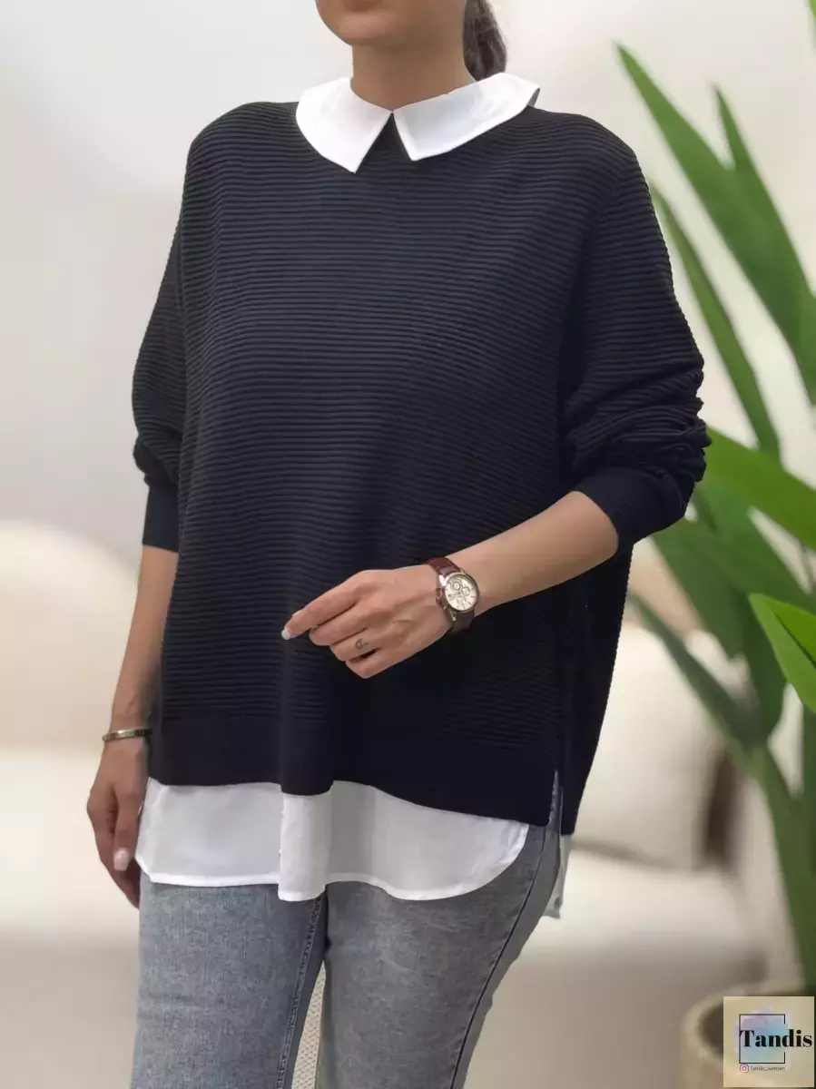 بافت شومیزی مشکی roza