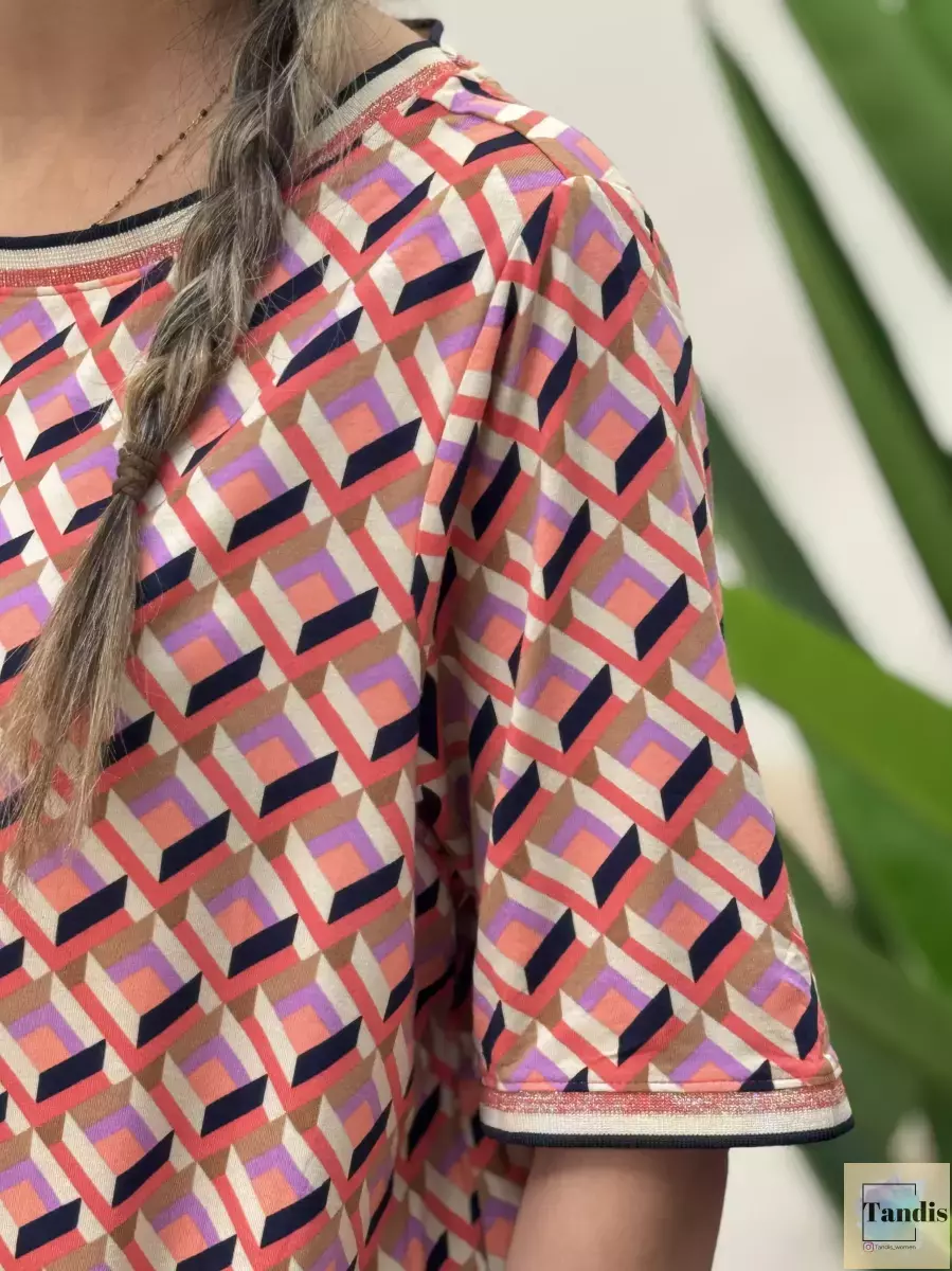 تیشرت ویسکوز طرح رنگی رنگی