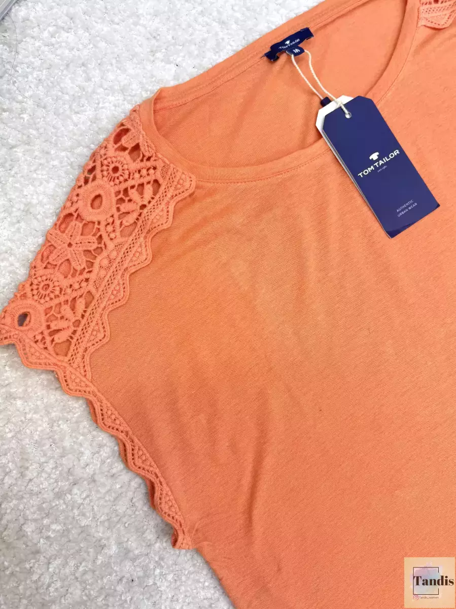 تیشرت سرشانه گیپور تام تیلور (نارنجی)
