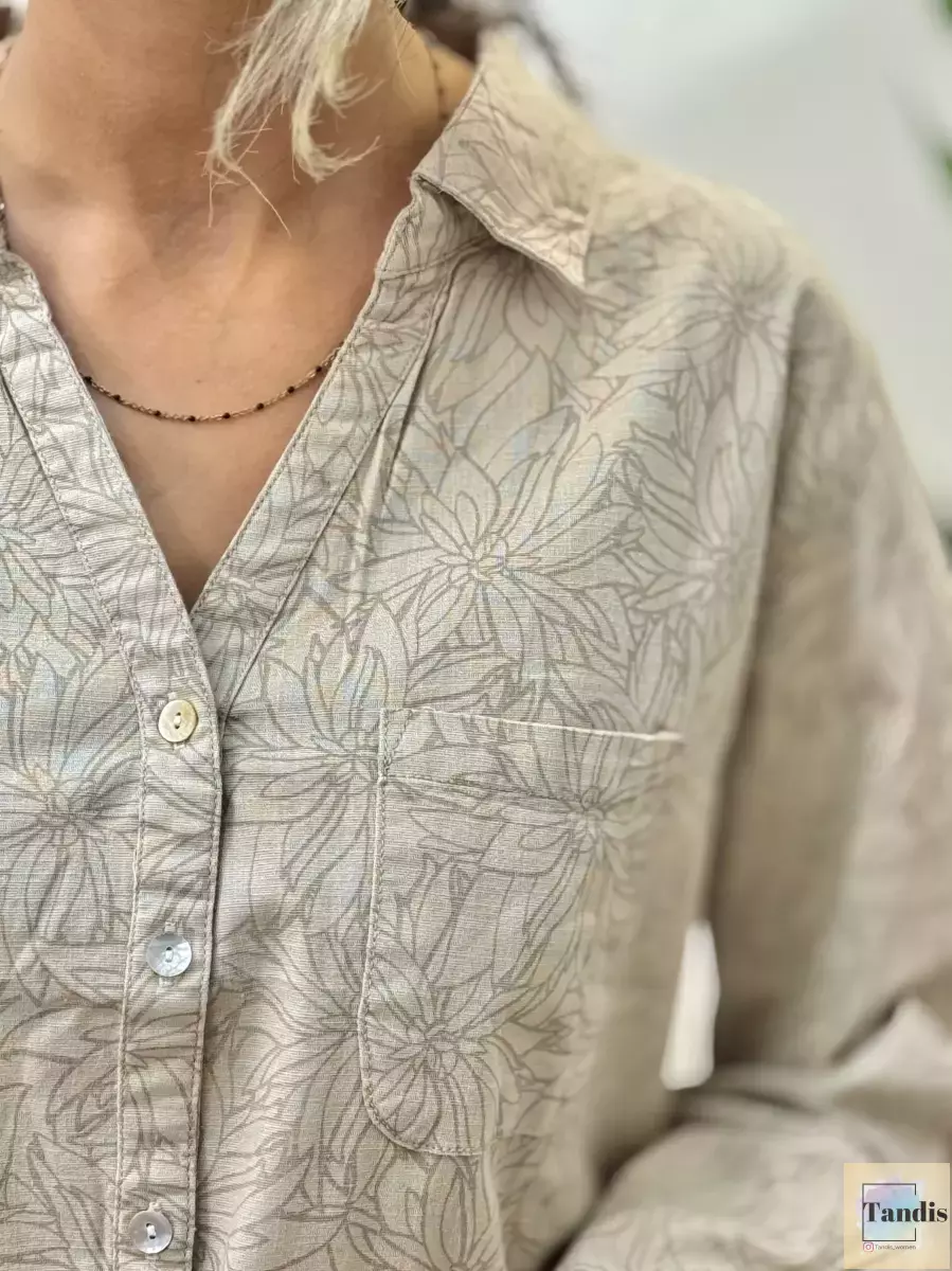 شومیز سبز طرح دار خطی