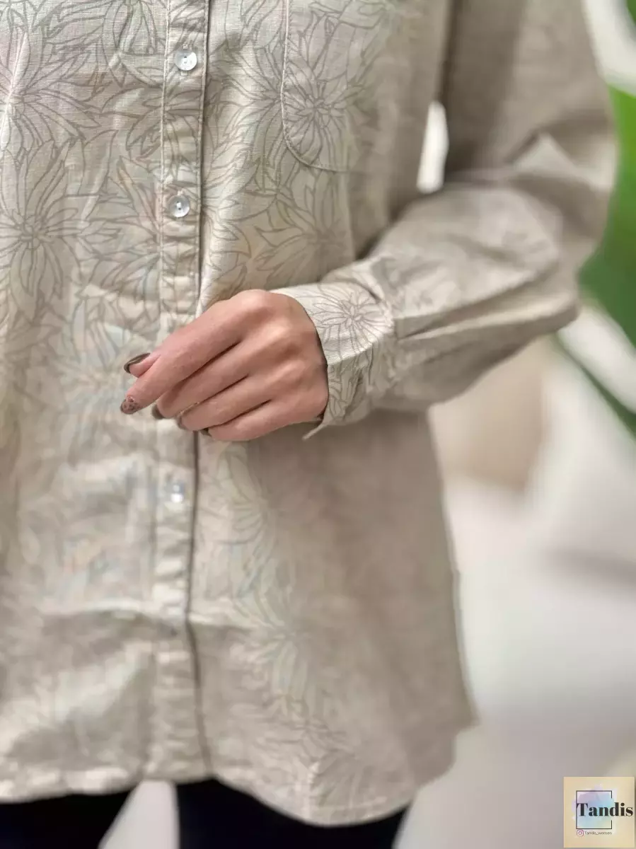 شومیز سبز طرح دار خطی