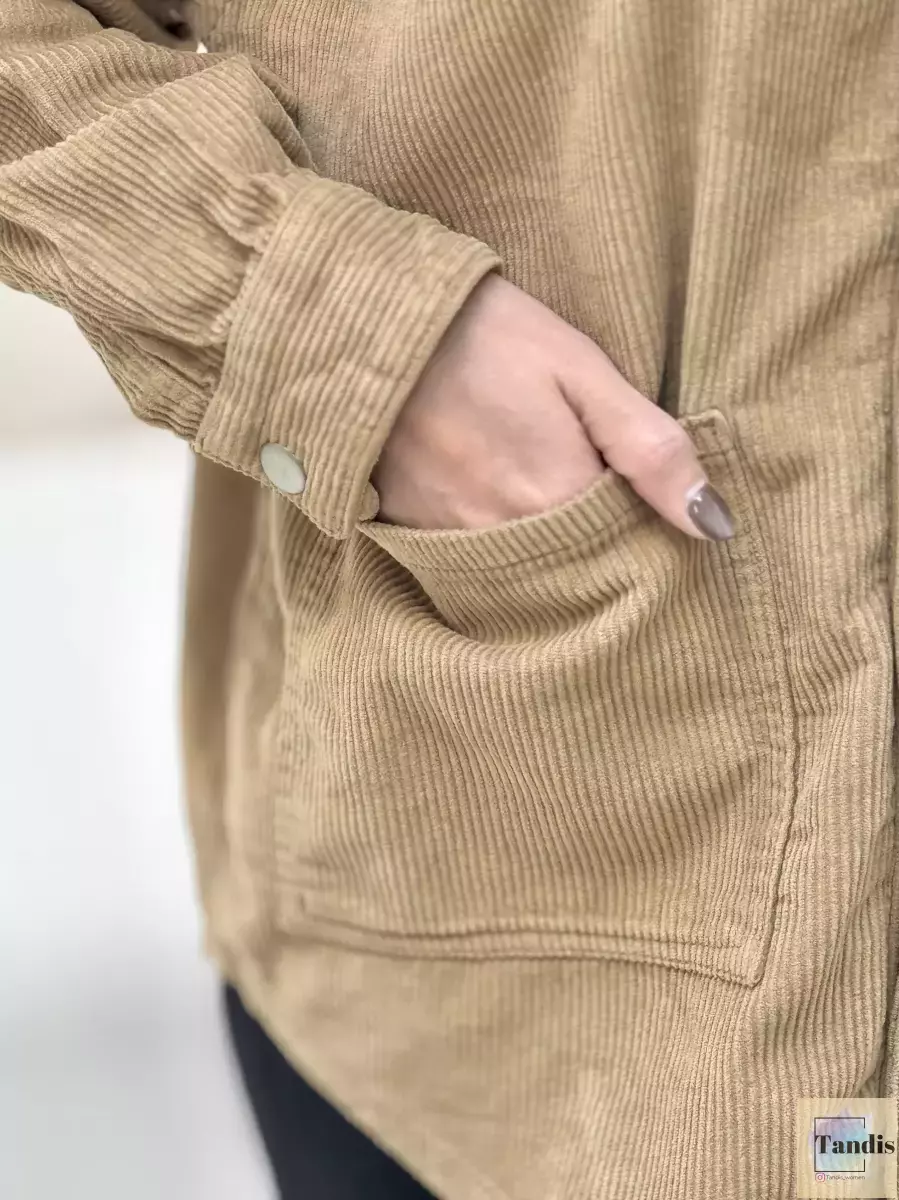 کت مخمل کبریتی (طوسی/شتری)