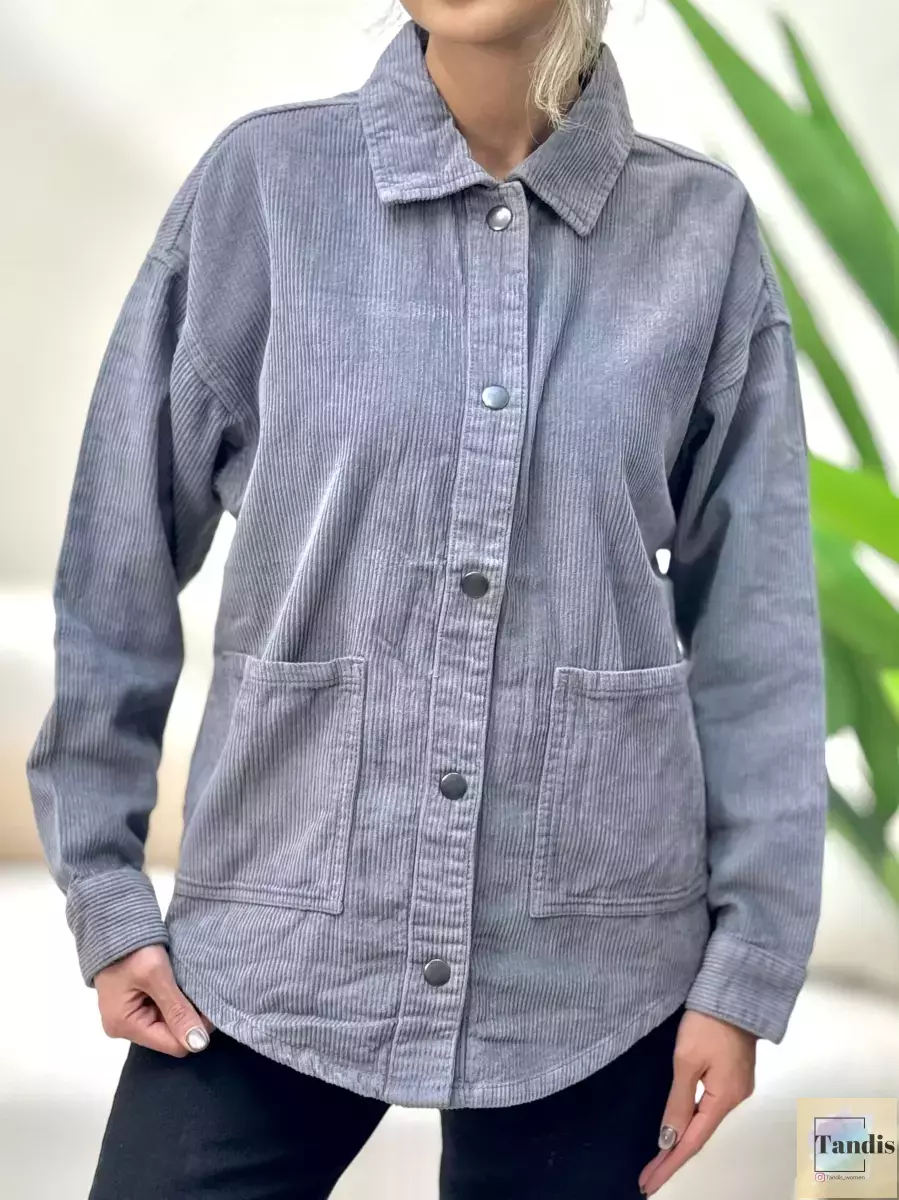 کت مخمل کبریتی (طوسی/شتری)