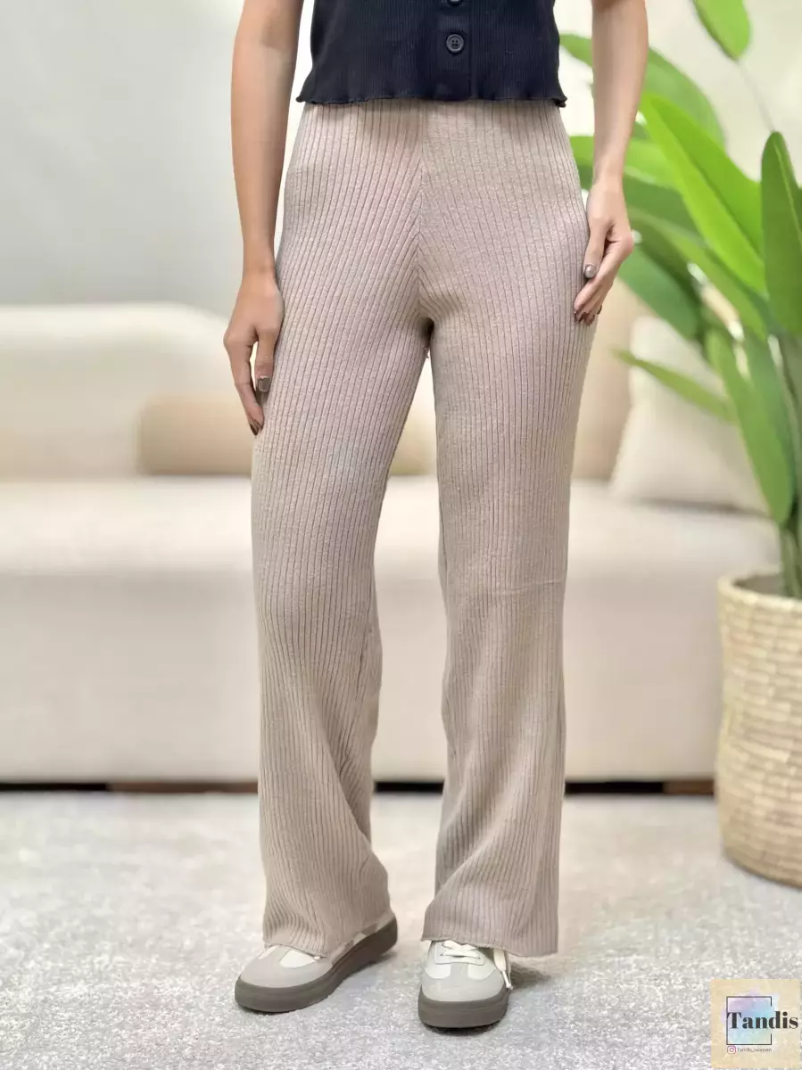 شلوار موهر(کرم-طوسی)