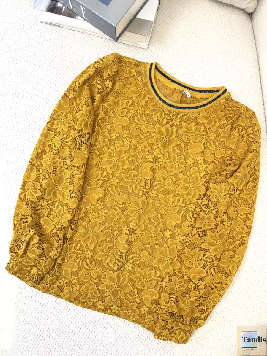 بلوز گیپور(سبز/خردلی)