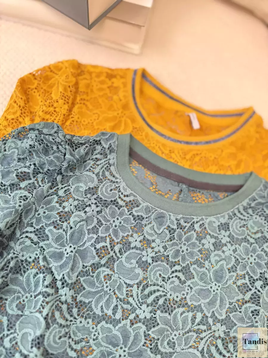 بلوز گیپور(سبز/خردلی)