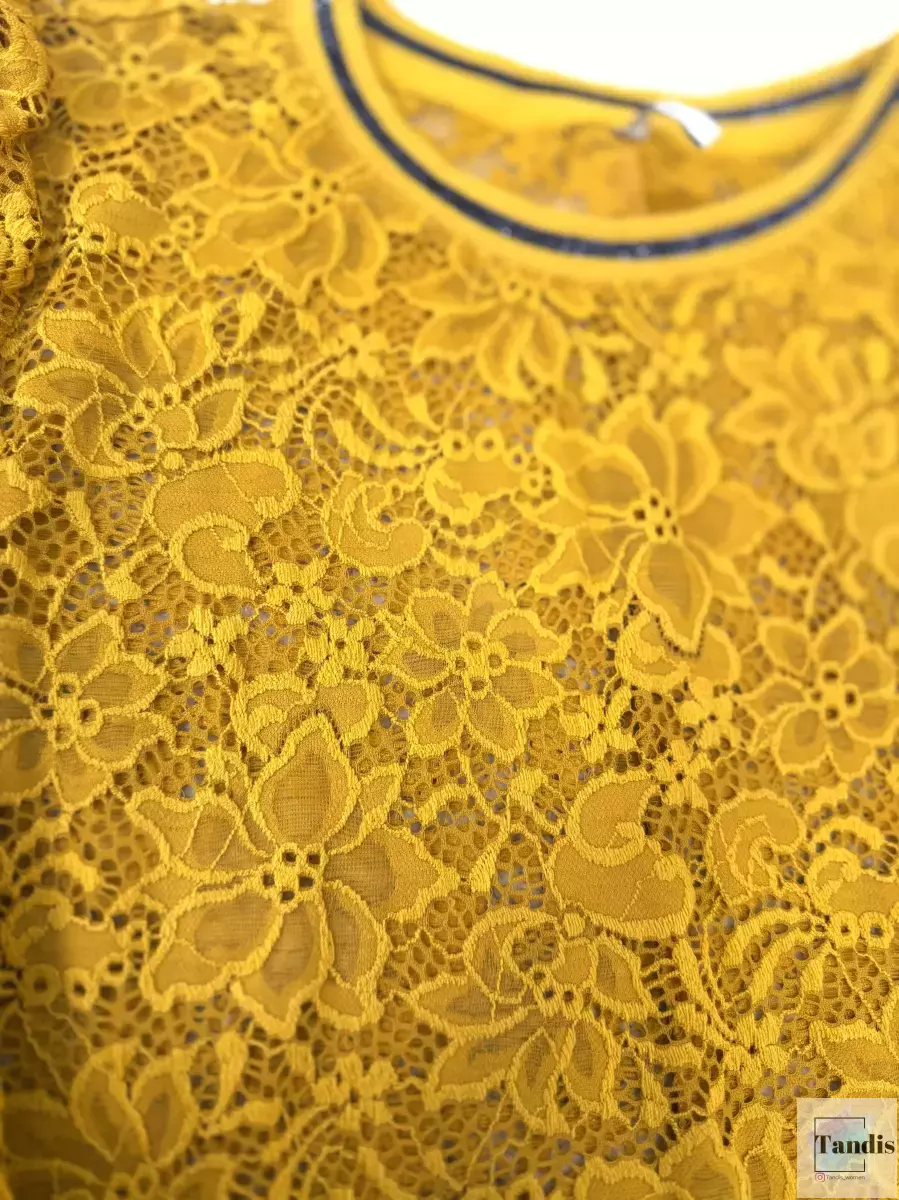 بلوز گیپور(سبز/خردلی)