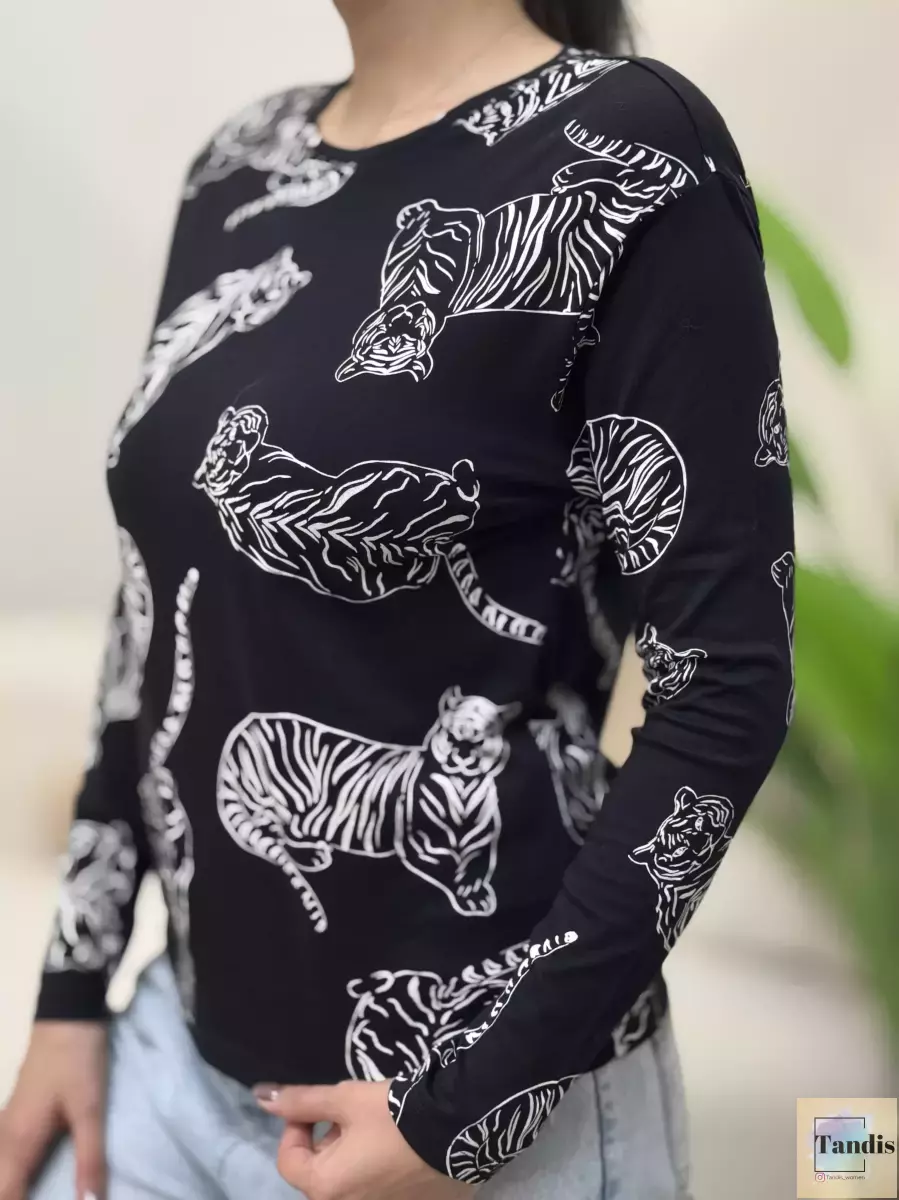 تیشرت طرح ببر m&s(مشکی-صورتی)