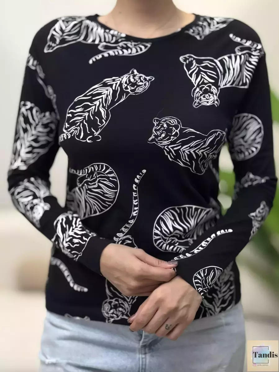 تیشرت طرح ببر m&s(مشکی-صورتی)